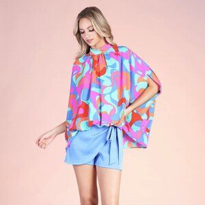 Tyche/Tulum Dreaming Mock Neck Caftan Top